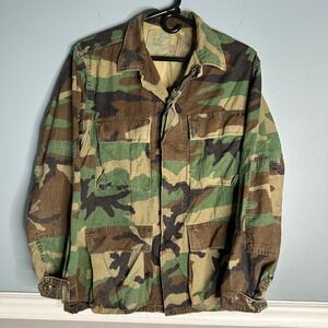 Military Camouflage Field Jacket M65 Style Small Short Woodland Green